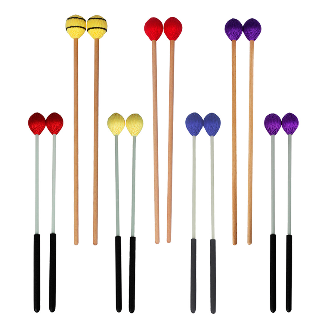 Musical Instrument Marimba - 2Pcs Marimba Mallets Color Yarn‑Wrapped Head
