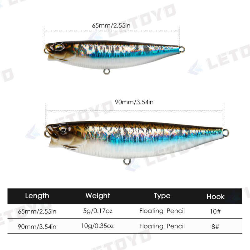 LETOYO 65mm 5g/90mm 10g Surfac - Rain Stick Percussion ulasan dan harga