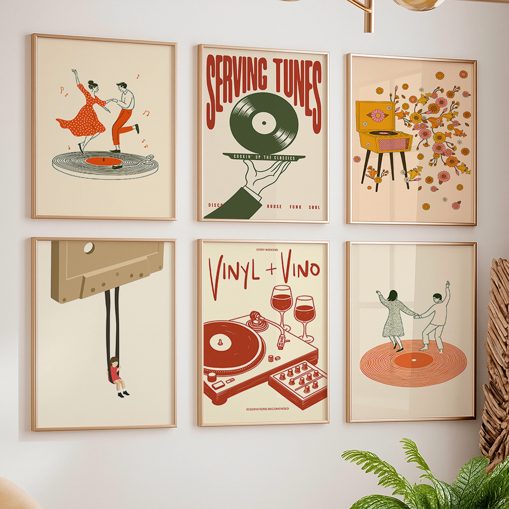 1pc Vintage Music Canvas Poste - Musical Instrument Tuba ulasan dan harga