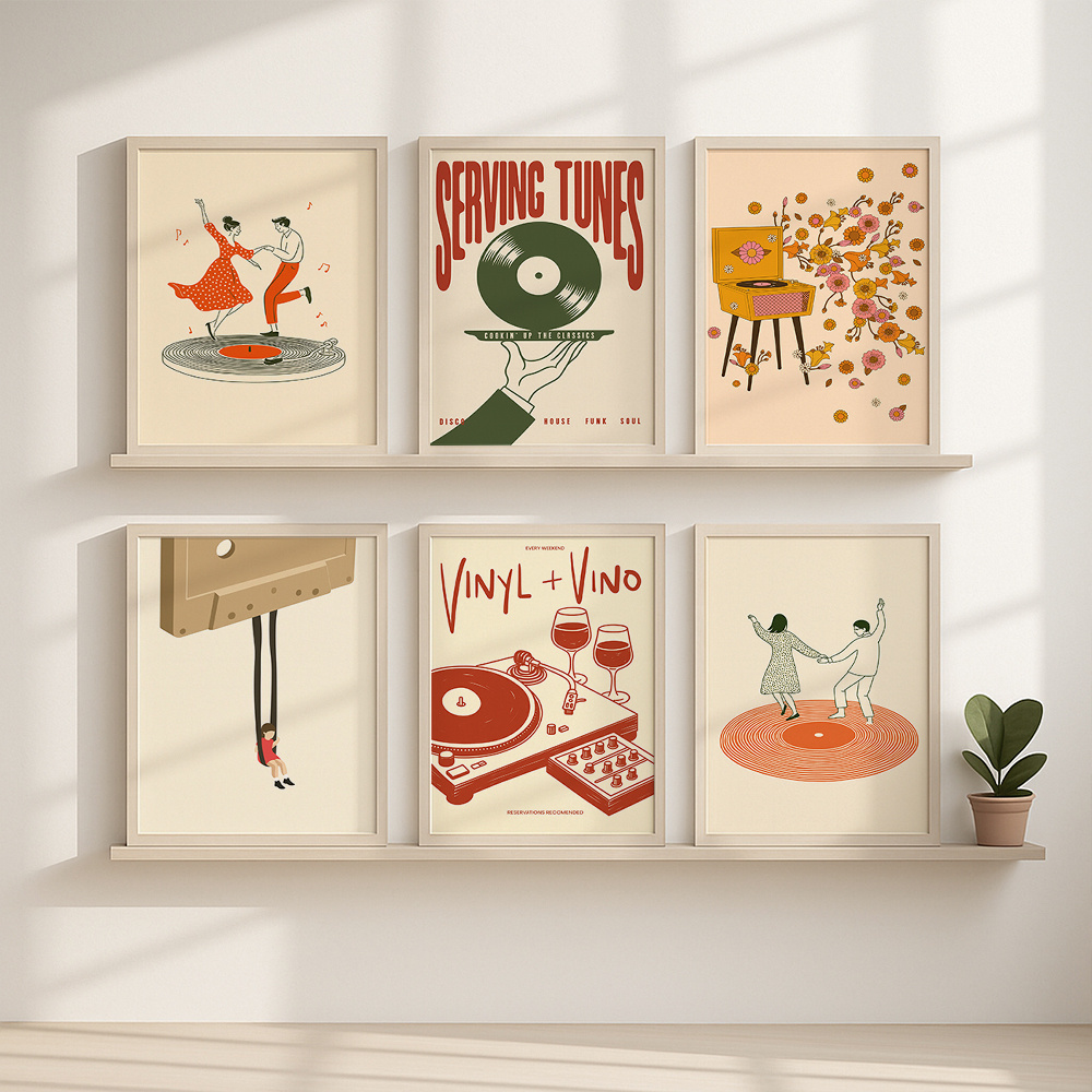 1pc Vintage Music Canvas Poste - Musical Instrument Tuba ulasan dan harga