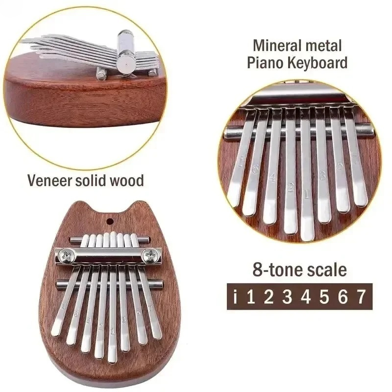 8 Key Mini Wooden Kalimba High - Musical Instrument Marimba ulasan dan harga
