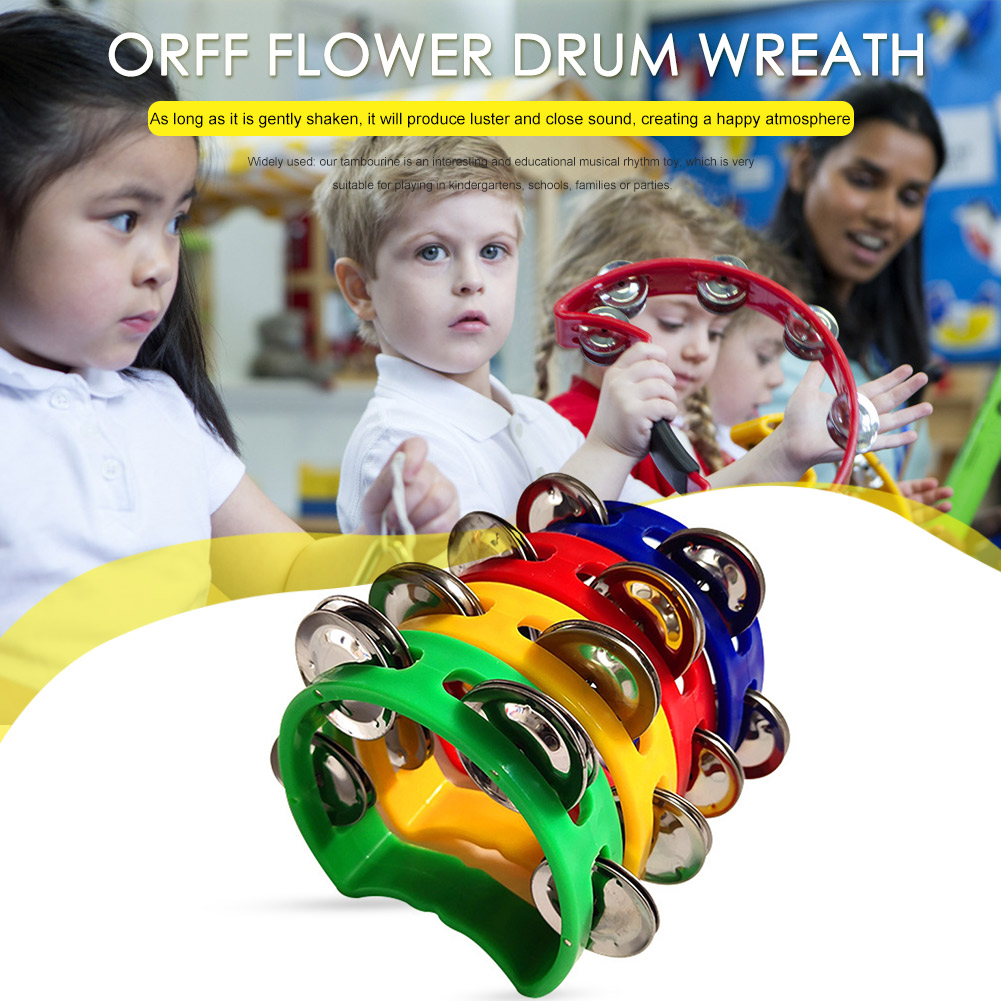 4pcs Tambourine Jingles Rattle - Musical Instrument Games ulasan dan harga