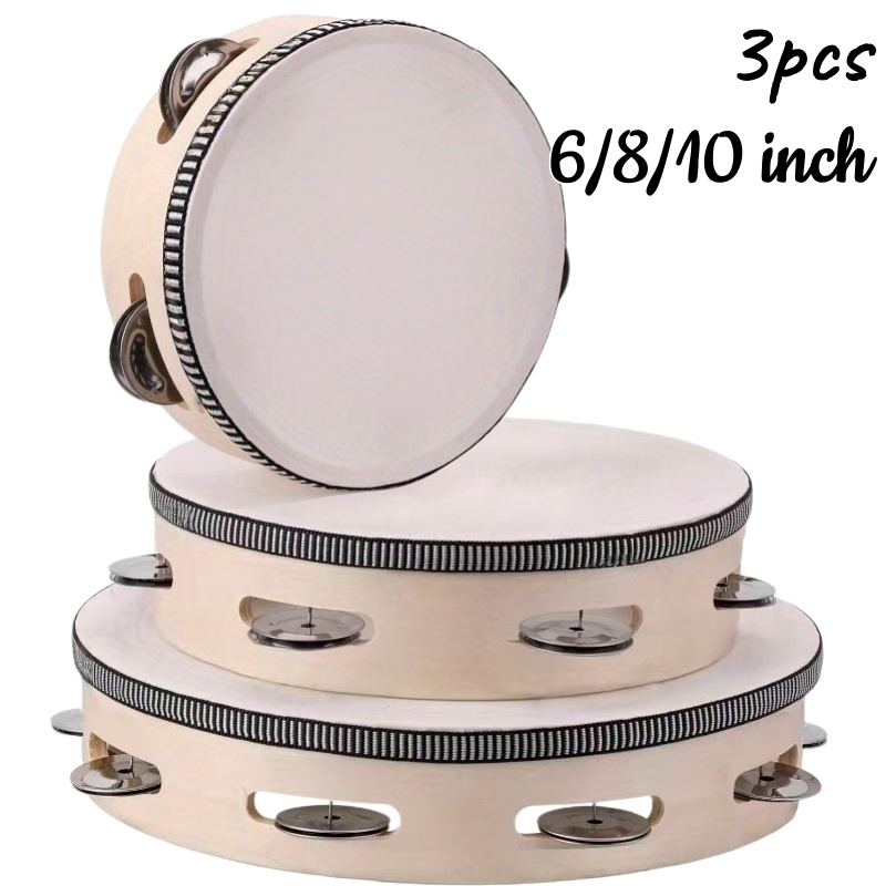 1/3pcs Wooden Tambourine 6/8/1 - Musical Instrument Games ulasan dan harga